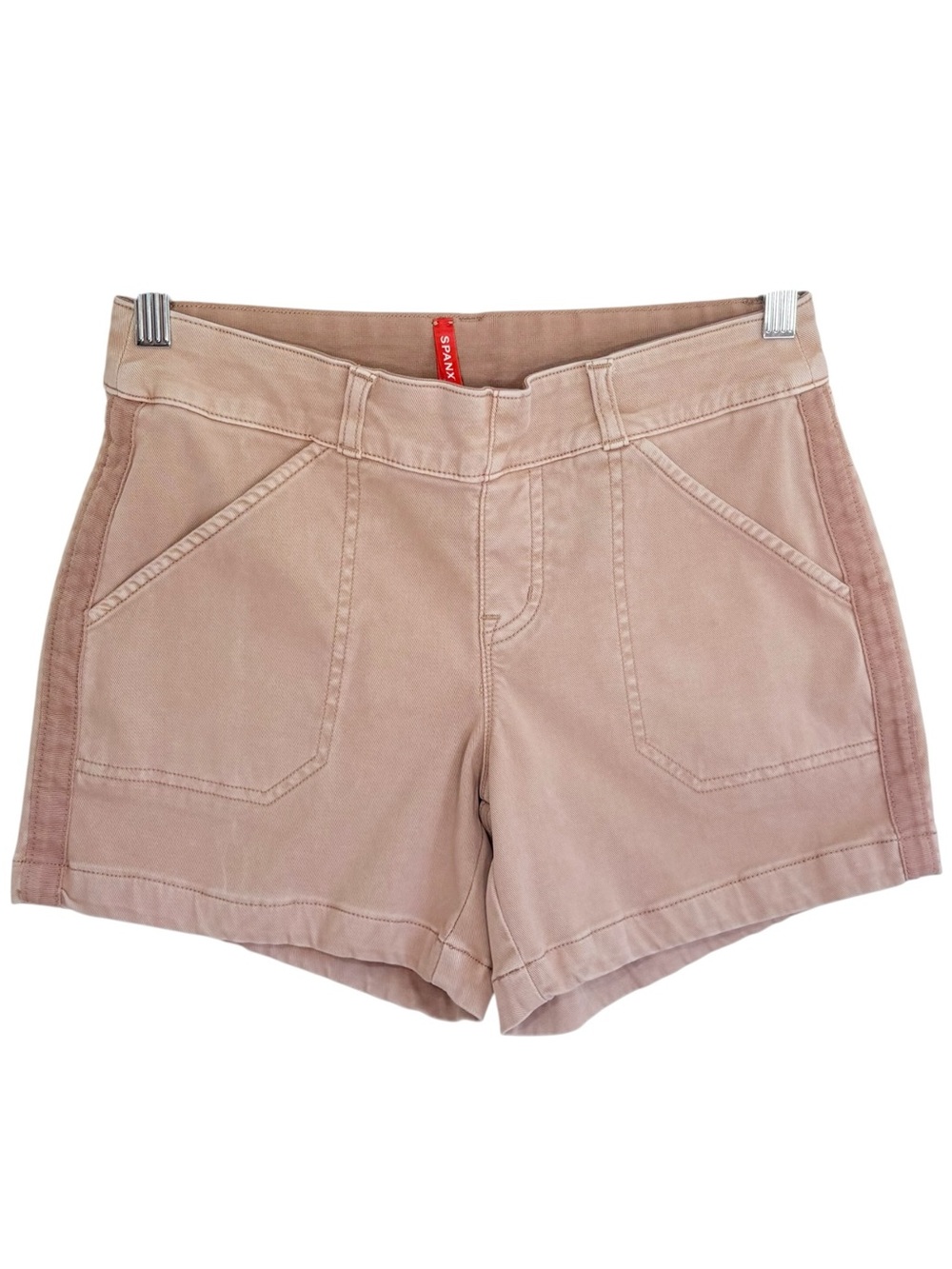 SPANX Twill Stretch Pull-On Mid Rise Shorts Mauve Pink Small